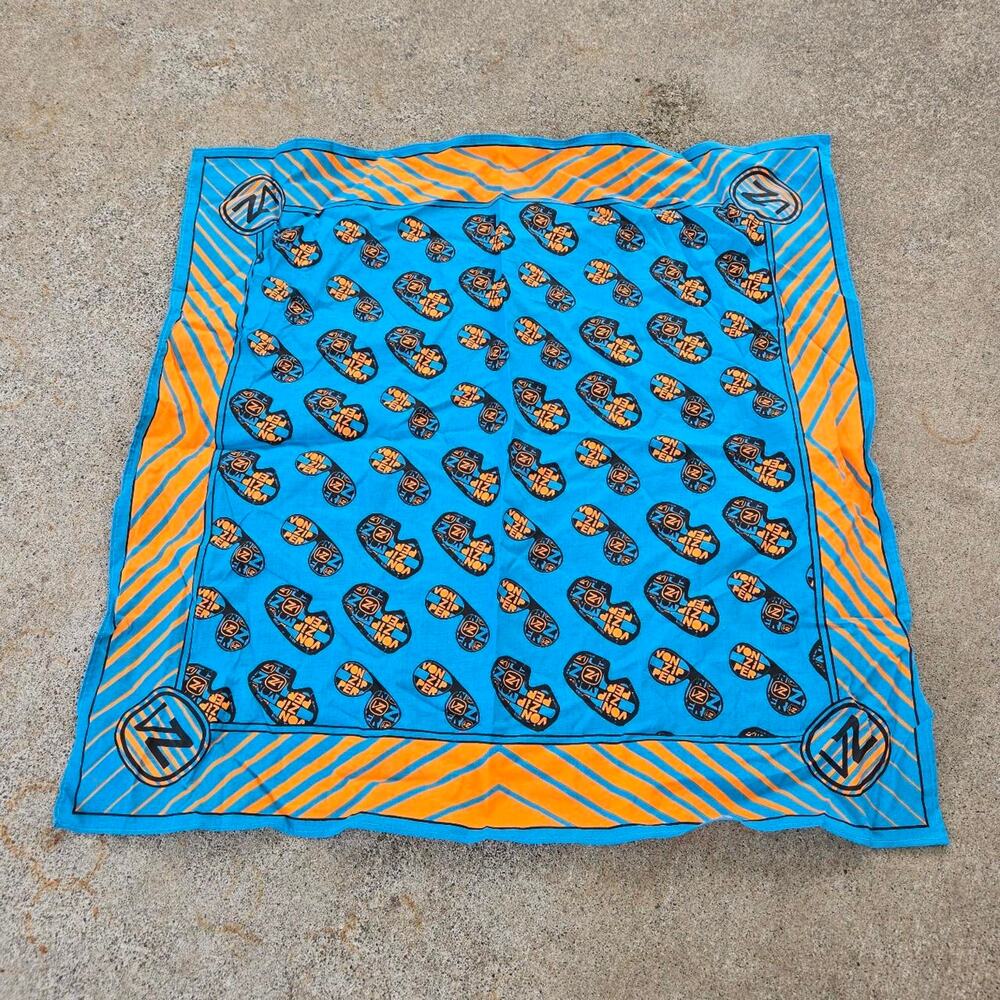 Vtg Y2k Von Zipper Snowboard Goggles All Over Print Snow Bandana Blue Orange